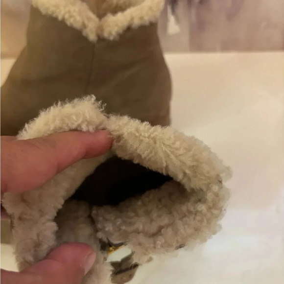 See by Chloe Womens Louise Taupe Leather Zip-On Ankle Boots Shoes - Picture 6 of 8